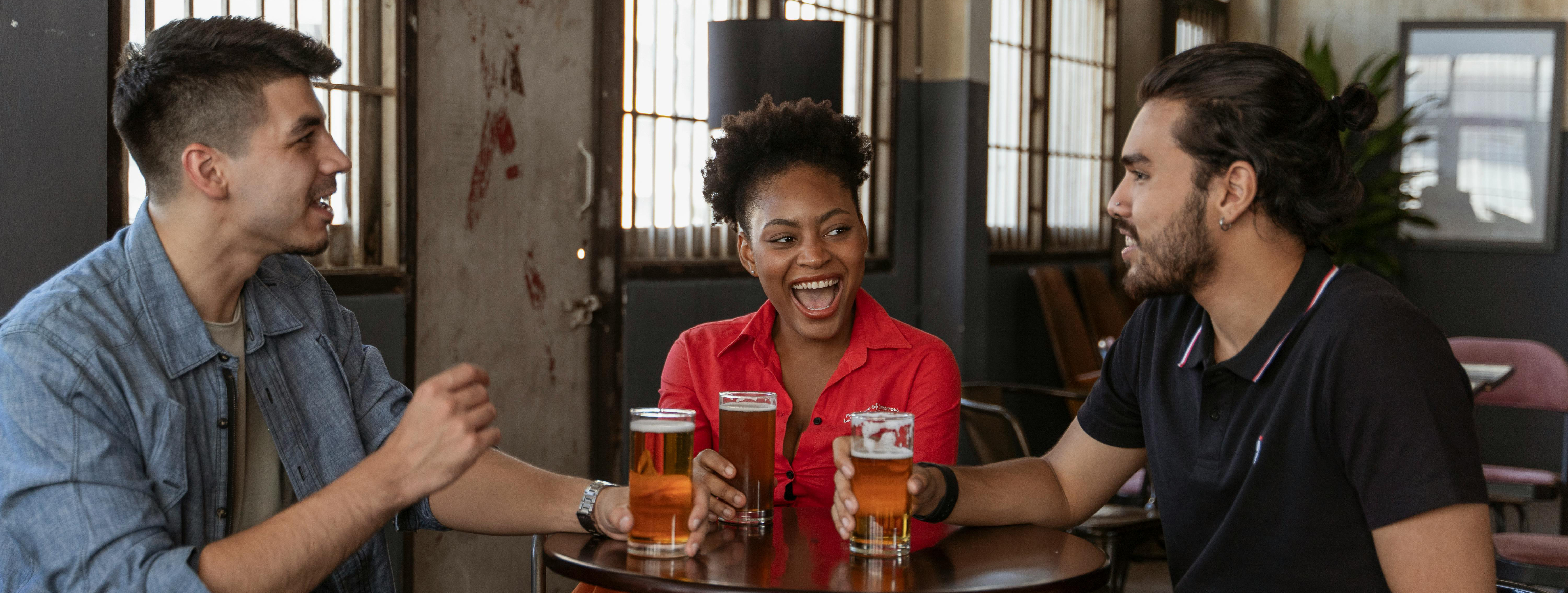 People with glasses of beer
